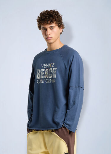 Palm Angels Cali Vibes Layered Tee L/S Blue pma0166247