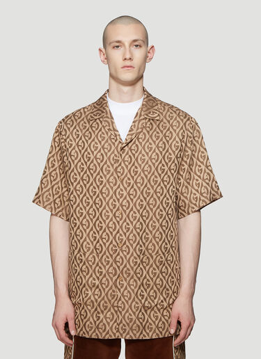 Gucci Rhombus Logo-Jacquard Shirt Brown guc0138020