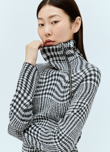 Burberry 뒤틀린 하운드투스 미디 원피스 그레이 bur0255032