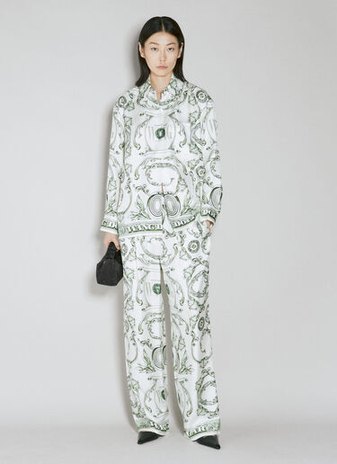 Alexander Wang Money Print Silk Pants White awg0253022
