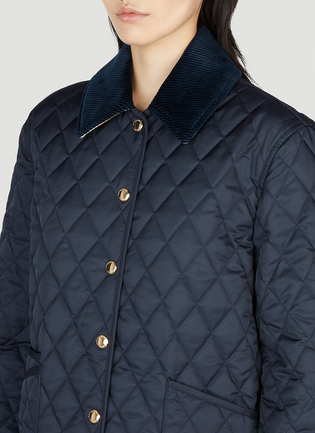 Burberry Women s Dranefeld Quilted Jacket in Dark Blue LN CC