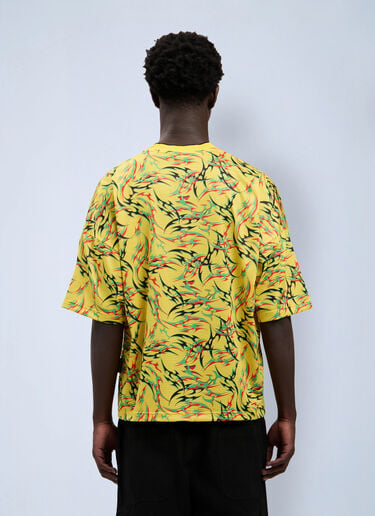 Palm Angels Tribal Allover Palm Sport T-Shirt Yellow pma0164169