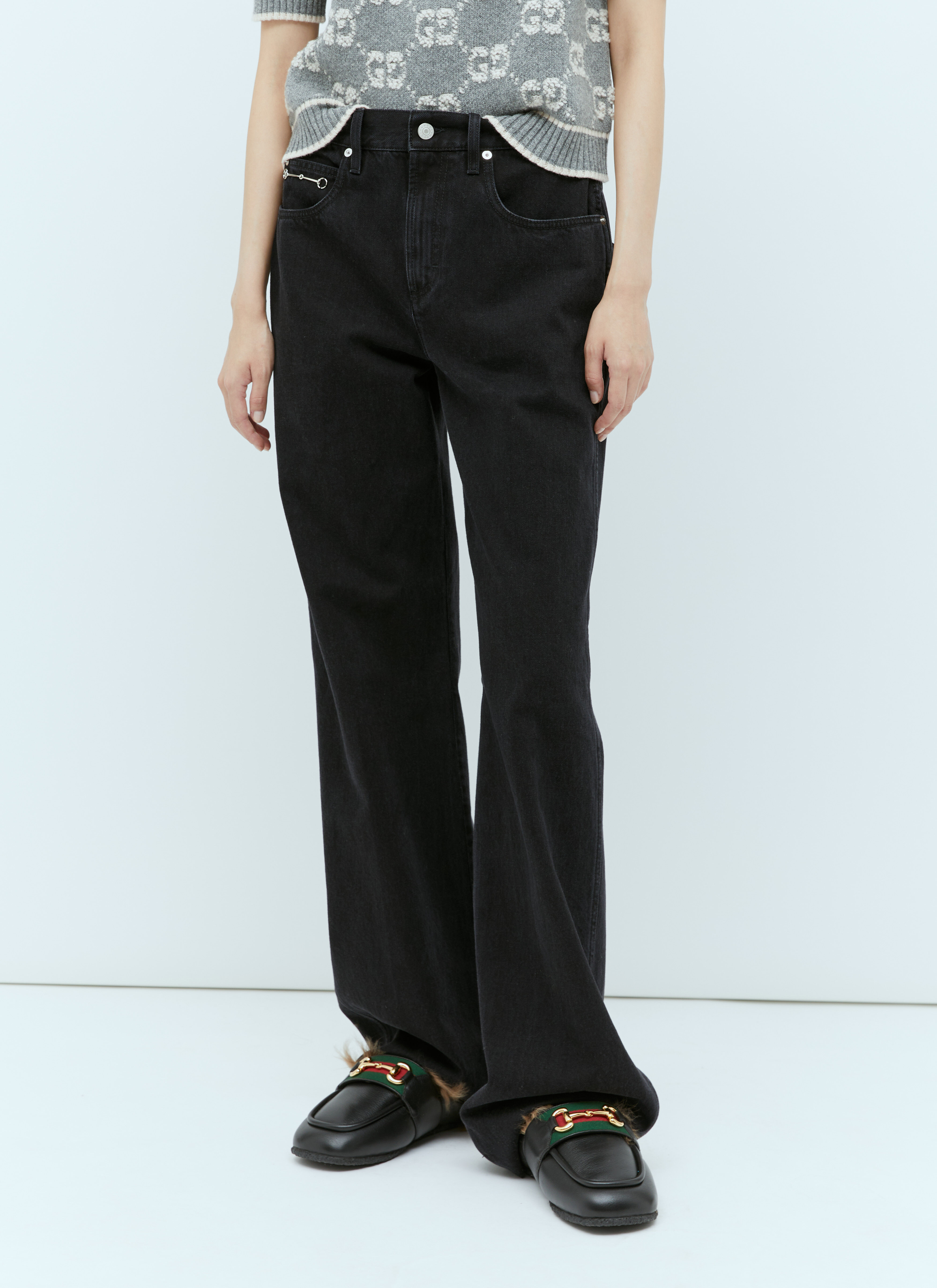 Gucci Horsebit Classic Jeans in Black LN CC