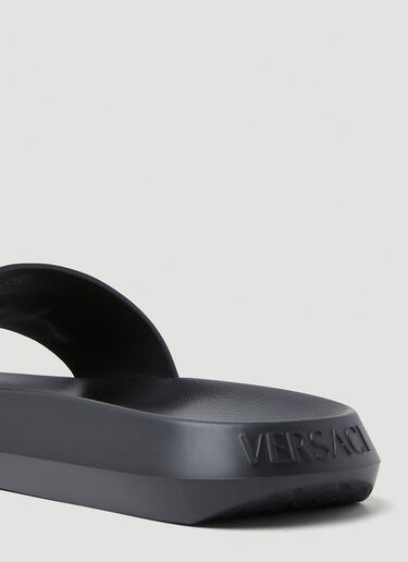 Versace Medusa Open Toe Slides Black ver0153026