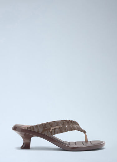 LN-CC® - GANNI x Melissa: Thong Kitten Heels - Brown GANNI x Melissa Thong Kitten Heels Brown gan0265028