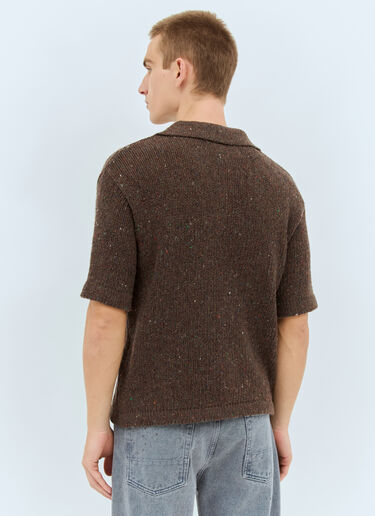 ERL Wool-Blend Polo Shirt Brown erl0158004