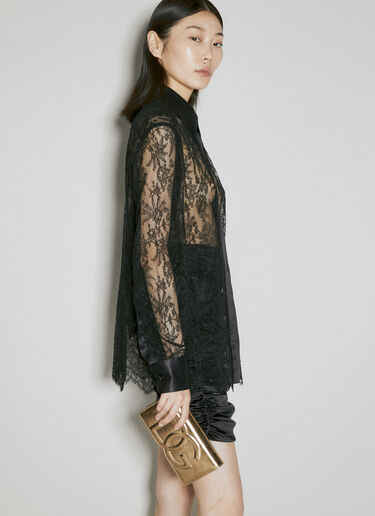 Dolce & Gabbana Chantily Lace Shirt With Satin Trims Black dol0254021