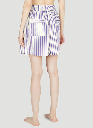 Tekla Lido Stripe Sleep Shorts Purple tek0353019