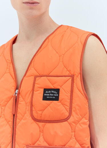 Awake NY Padded Quilted Vest Orange awk0156007