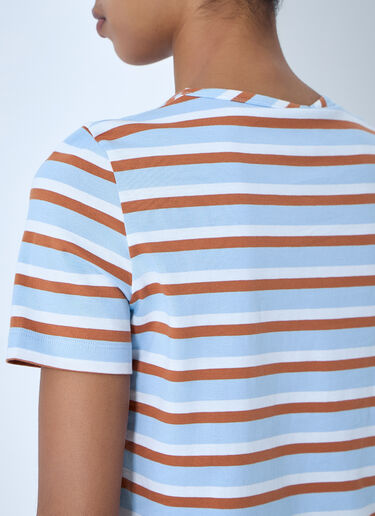 Marni Striped Cotton Jersey T-Shirt Light Blue mni0264004