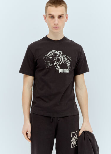 Puma x Noah Logo Print T-Shirt Black pun0156004