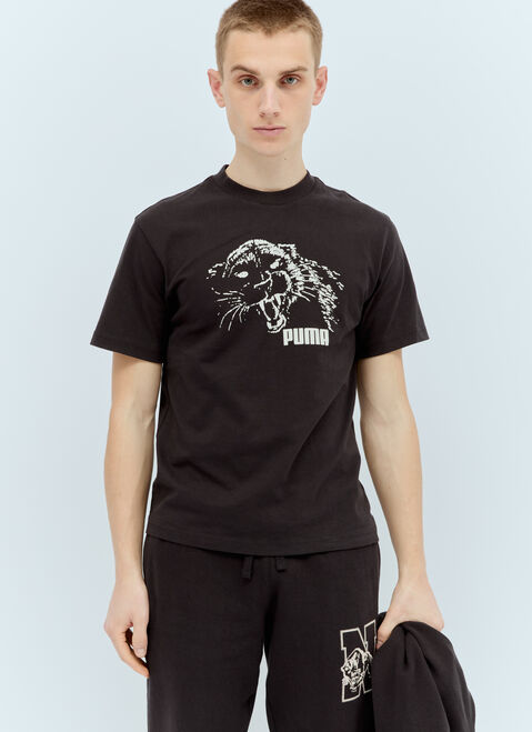 Puma x Noah Logo Print T-Shirt Black pun0156003