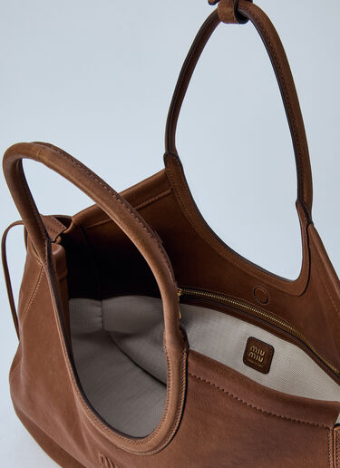 LN-CC® - Miu Miu: Ivy Nappa Leather Shopping Bag - Brown Miu Miu Ivy Nappa Leather Shopping Bag Brown miu0266109
