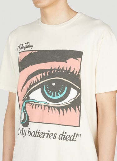 Gallery Dept. Dead Batteries T-Shirt White gdp0150026