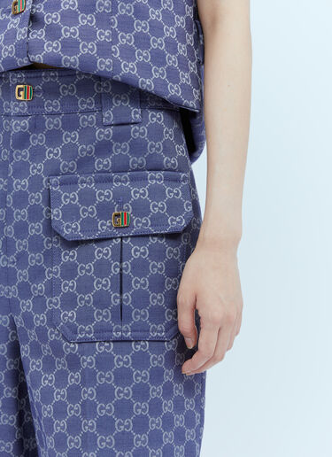 Interlocking GG Canvas Shorts Gucci Interlocking GG Canvas Shorts Blue guc0253062