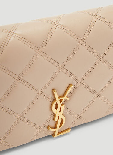 Saint Laurent Becky Chain Wallet Shoulder Bag Beige sla0244031