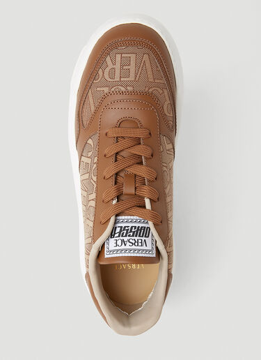 Versace Logo Lace Up Sneakers Beige ver0153023