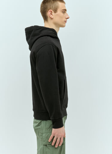 C.P. Company Diagonal Fleece Hooded Sweatshirt Black pco0155020