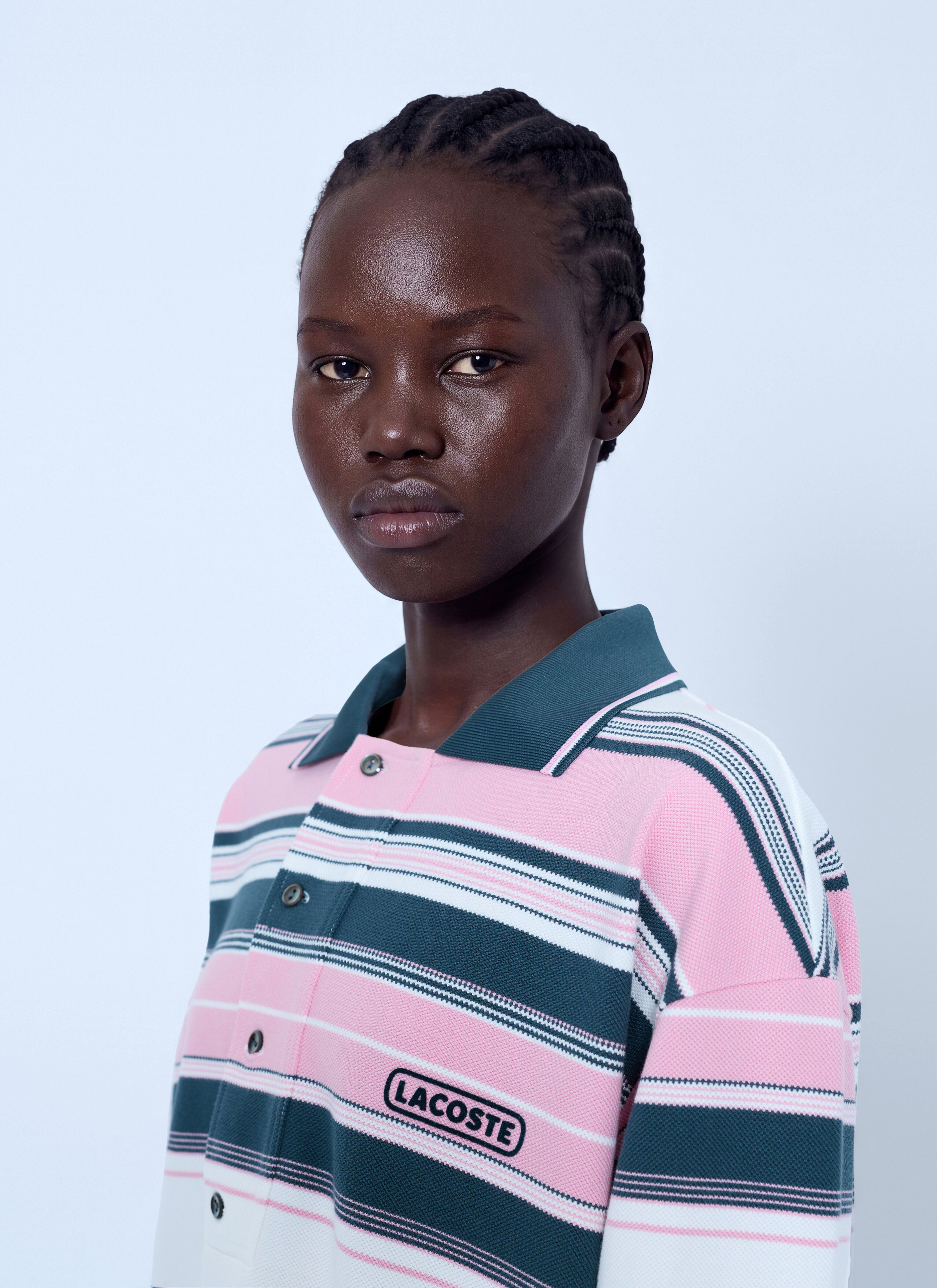 Lacoste レディース ランウェイ ルーズフィット ストライプ ピケ