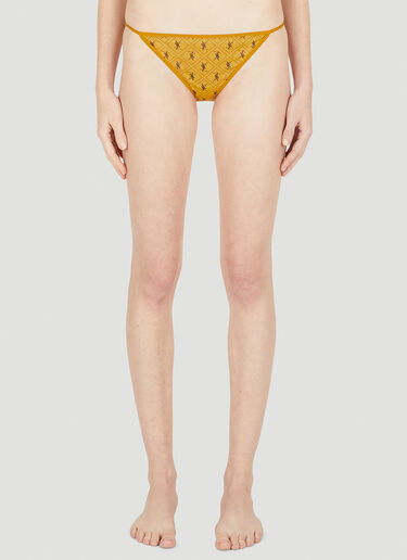 Saint Laurent Monogram Tulle Briefs Yellow sla0247175