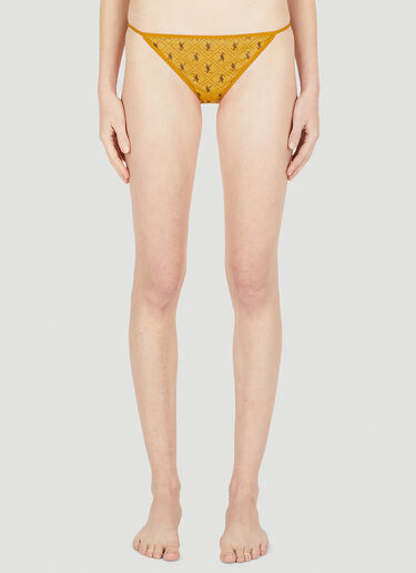 Monogram Tulle Briefs Saint Laurent Monogram Tulle Briefs Yellow sla0247175