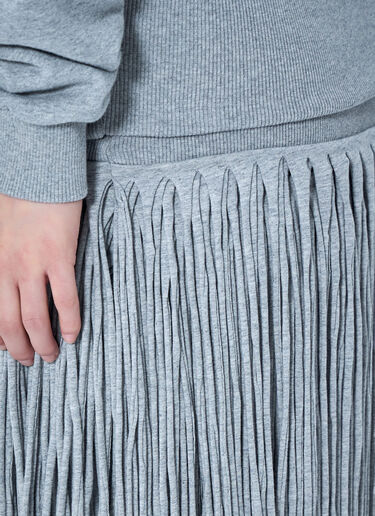 Abra Fringe Knit Skirt Grey abr0264004