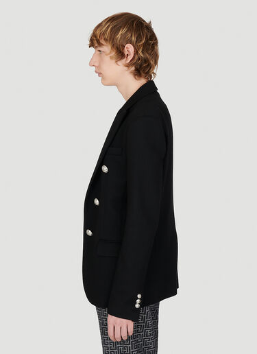 Balmain Flannel 6 Button Jacket Black bln0153009