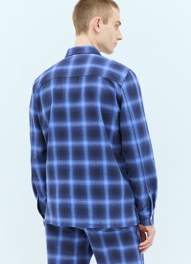 Tekla Plaid Pyjama Shirt Blue tek0355008