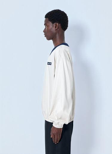 LN-CC® - Miu Miu: Technical Pongé Sweatshirt - Cream Miu Miu Technical Pongé Sweatshirt Cream miu0165010