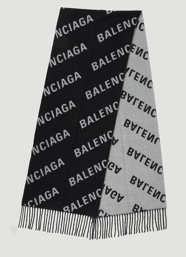 Balenciaga All Over Logo Scarf Black bal0150003