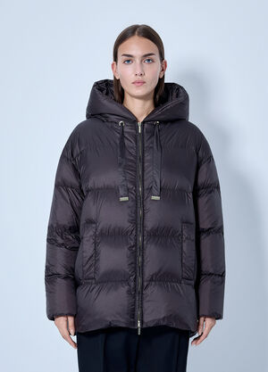 Max Mara Hooded Puffer Jacket Dark Brown max0266158