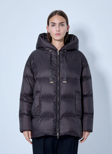 LN-CC® - Max Mara: Hooded Puffer Jacket - Dark Brown Max Mara Hooded Puffer Jacket Dark Brown max0266158