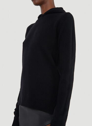 Rick Owens Maglia Hooded Sweater Black ric0245029