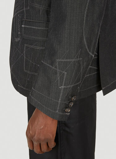 Junya Watanabe Pinstripe Stitching Blazer Jacket Black jwn0148001