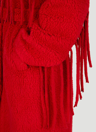 Stella McCartney Fringed Teddy Coat Red stm0249002