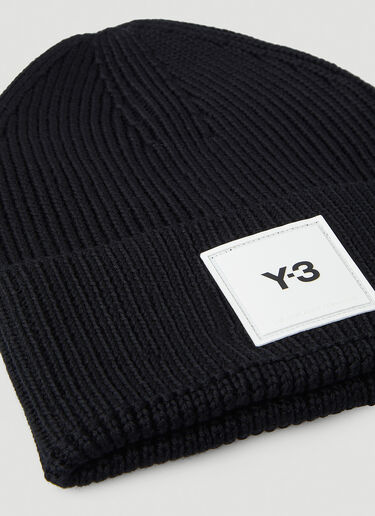 Y-3 Logo Patch Beanie Hat Black yyy0345002