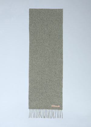 Acne Studios Skinny Fringe Wool Scarf Grey acn0253052
