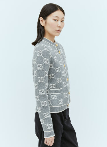 Gucci 羊毛圈呢提花开衫 灰色 guc0254007