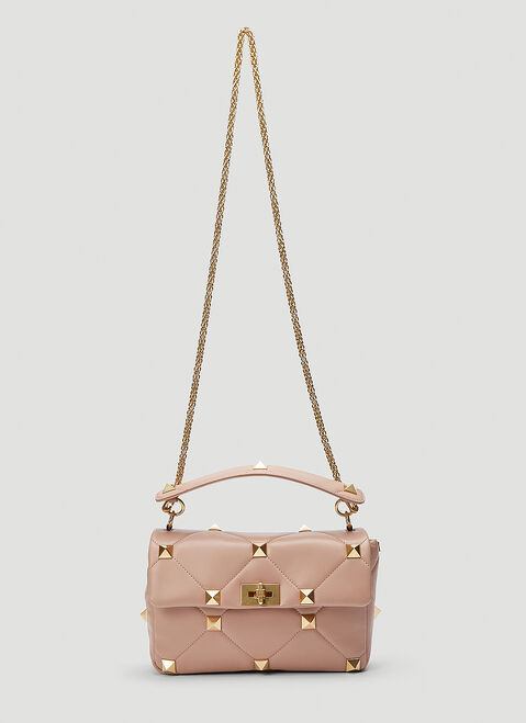 Valentino Roman Stud Chain Shoulder Bag Black val0248017