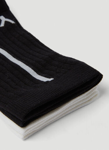 Y-3 Pack of Two Logo Intarsia Socks Black yyy0349035