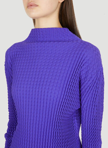Issey Miyake 스펀지 하이넥 탑 Purple ism0251003