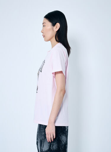 GANNI Leopard Jersey T-Shirt Pink gan0259043