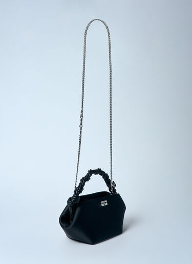 GANNI Satin Mini Bou Handbag Black gan0259058