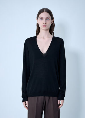 Rick Owens V Neck Pull Knit Black ric0263039