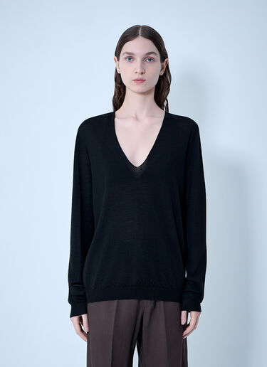 Rick Owens V Neck Pull Knit Black ric0263039