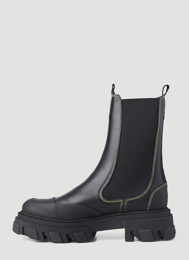 GANNI Leather Chelsea Boots Black gan0246036