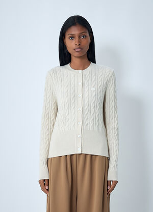 Lacoste Cable Knit Cardigan Cream lac0262005