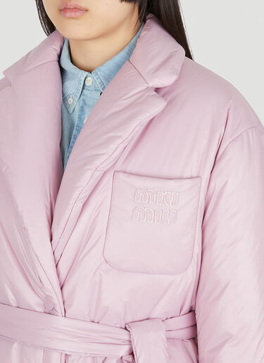 Miu Miu Puffer Belted Coat Pink miu0250019