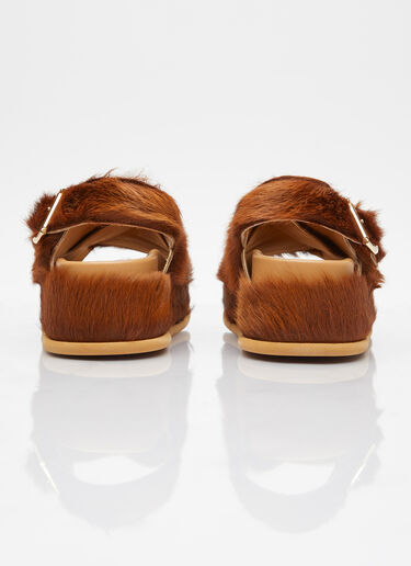 Dries Van Noten Ponyhair Sandals Brown dvn0253007