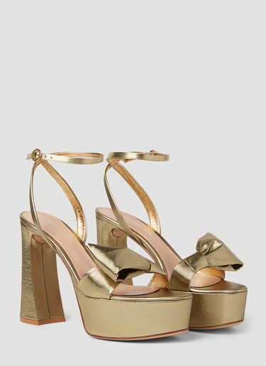 Gianvito Rossi Lame Platform Sandals Gold gia0251004